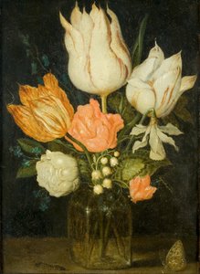 Fleurs dans un petit vase en verre - Ambrosius the Elder Bosschaert